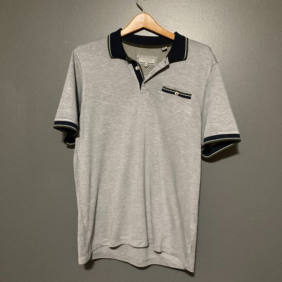 Ted Baker London Other - Ted Baker Polo Golf Phenes Shirt Mens XL 5 Gray Pocket Casual Rugby Tennis
